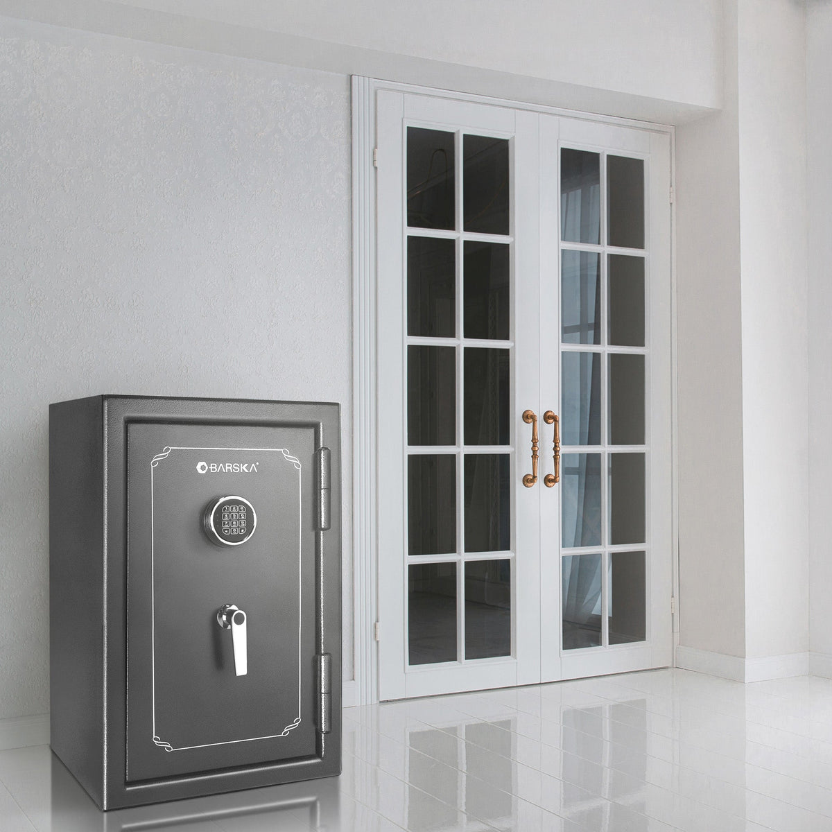 Fireproof Protection Safe Vault – Black Steel Safe with Electronic Keypad Lock