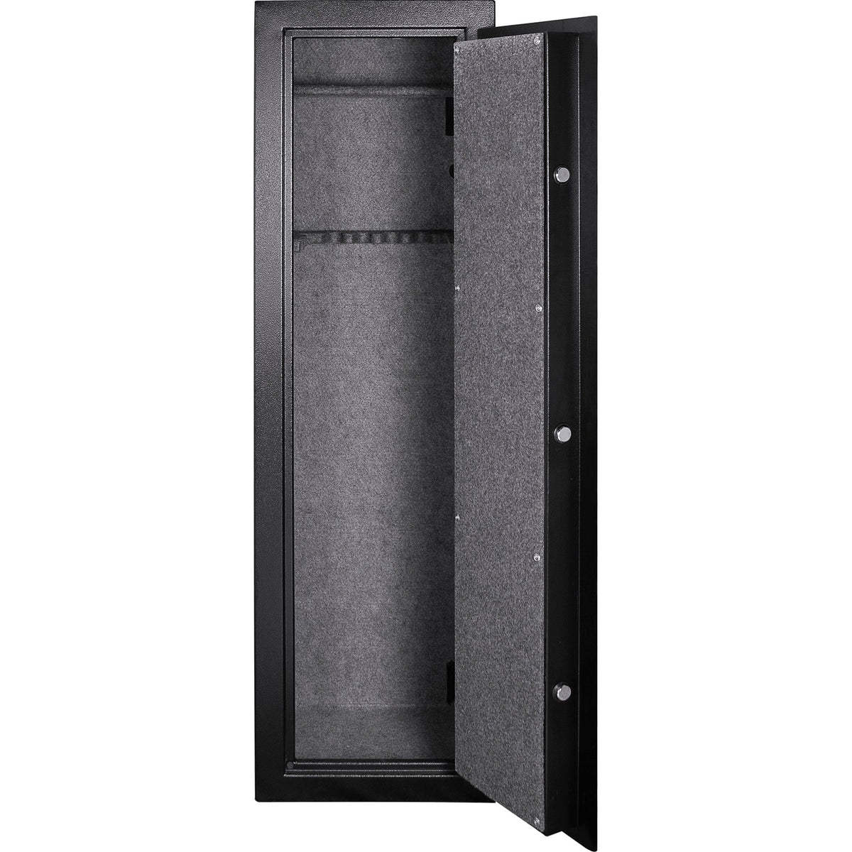 Biometric Keypad Rifle Safe – Black Steel Firearm Storage Cabinet