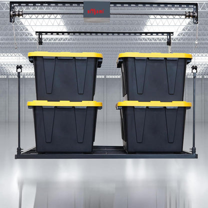 Motorized Garage Ceiling Storage Rack, 52" X 25" Heavy-Duty Overhead Lift System with 250 Lbs Capacity for Storing Decorations or Equipment