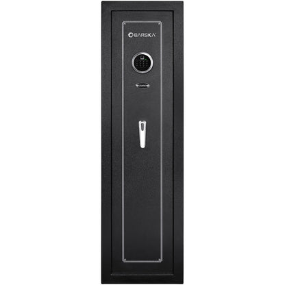 Biometric Keypad Rifle Safe – Black Steel Firearm Storage Cabinet