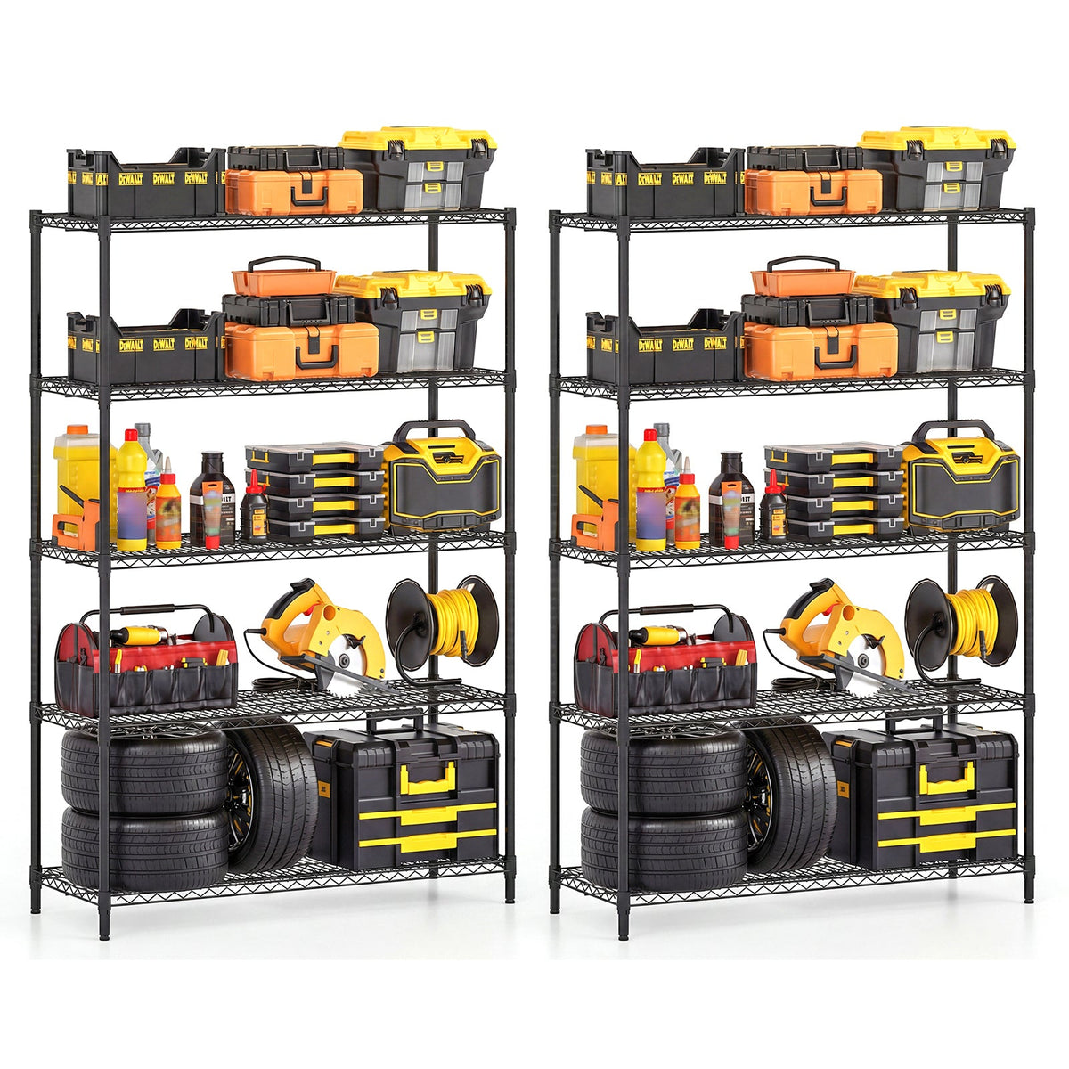 5-Tier Metal Storage Shelving Unit – Heavy-Duty Adjustable Wire Shelves