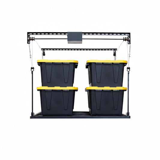 Motorized Garage Ceiling Storage Rack, 52" X 25" Heavy-Duty Overhead Lift System with 250 Lbs Capacity for Storing Decorations or Equipment
