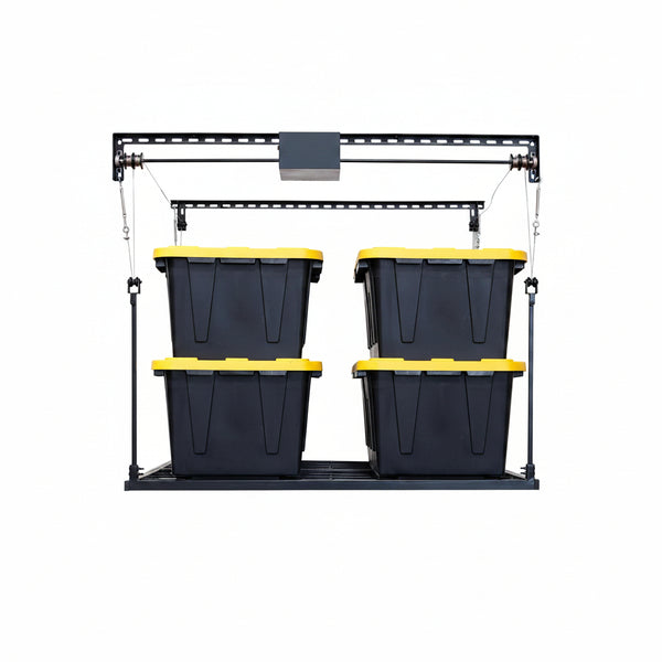 Motorized Garage Ceiling Storage Rack, 52" X 25" Heavy-Duty Overhead Lift System with 250 Lbs Capacity for Storing Decorations or Equipment