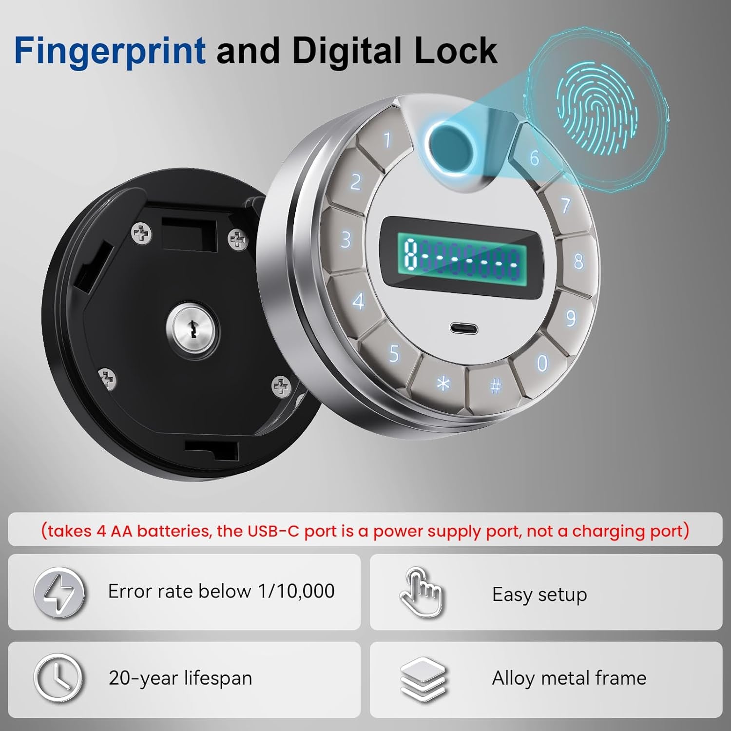 [60 Mins Fire Protection] [True to Size] 10.5 Cub Extra Large Biometric Waterproof Fireproof Home Safe, [Dual Mode] 185 Lbs Heavy Duty Fire Proof Safe with DIY Pegboard Door for Business Office