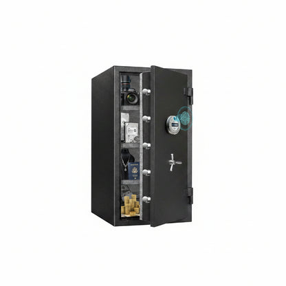 [Genuine Fireproof] 9.8 Cub Extra Large Biometric Waterproof Fireproof Safe for Home, [Dual Mode] 124 Lbs Heavy Duty Fire Proof Safe for Document Business Office