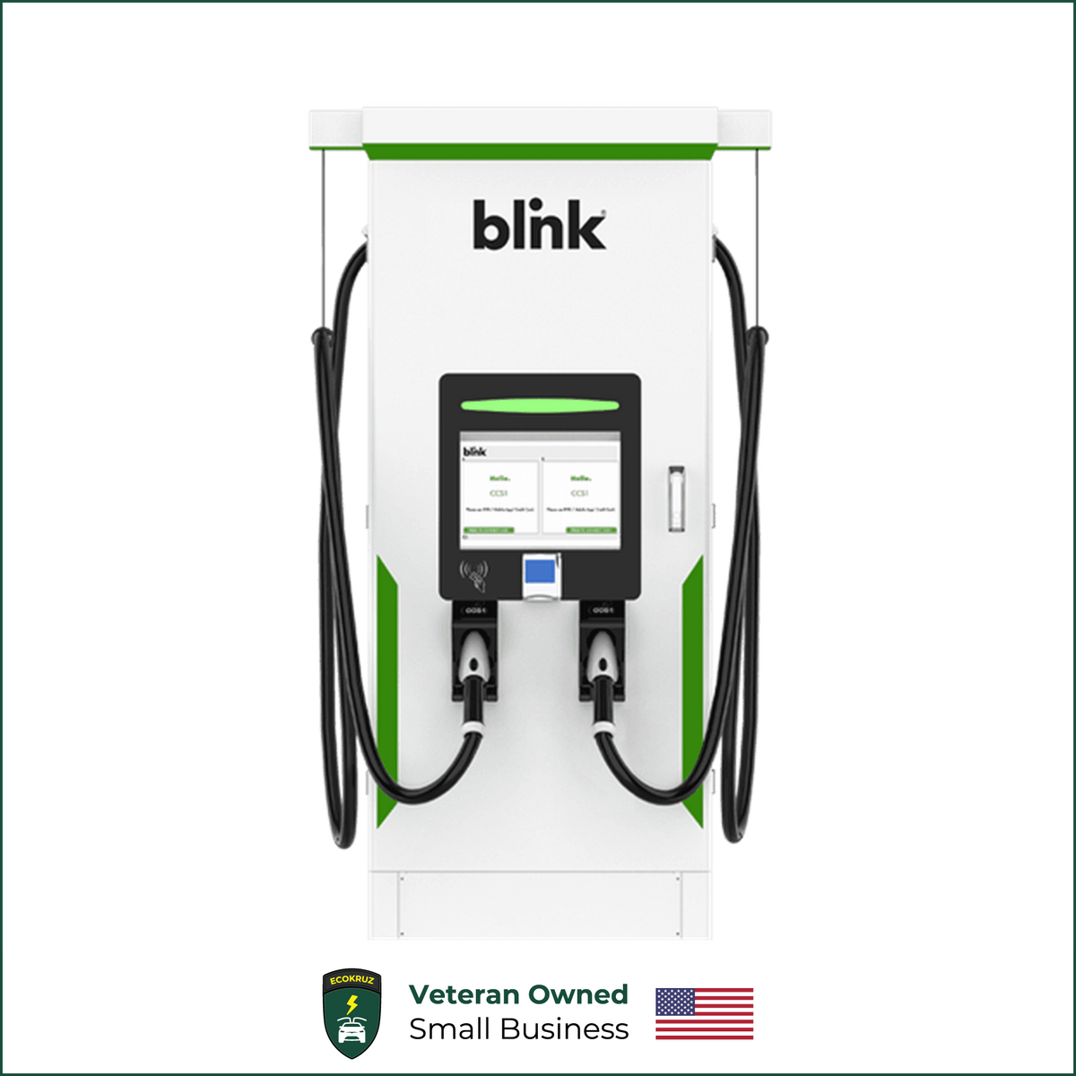 Blink 120kW Charging Station – Dual Port Level 3 Free Standing DC Fast Charger + 1 Year Network Bundle