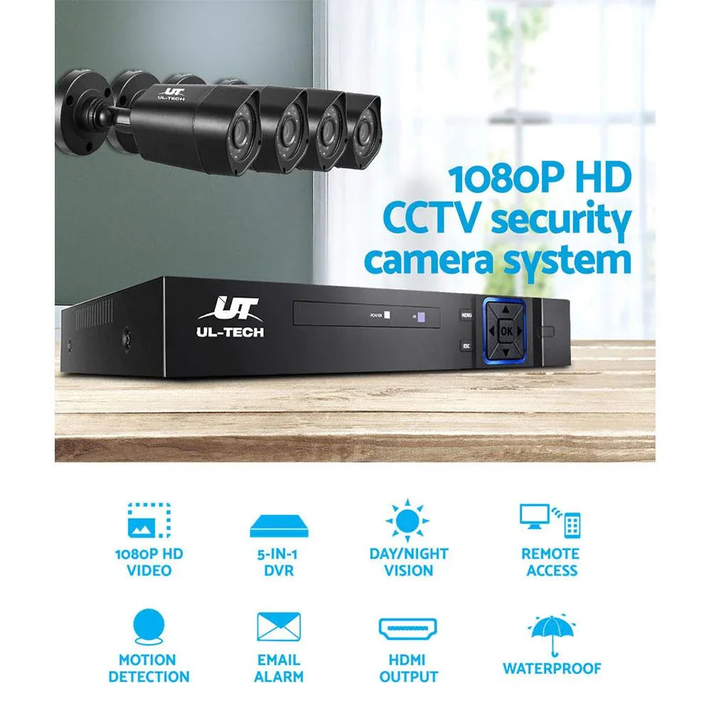 UL-Tech 1080P 8-Channel CCTV Security Camera System with 1TB Hard Drive