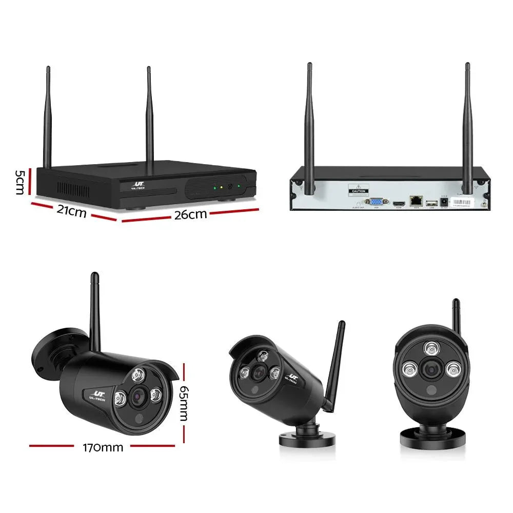 UL-Tech 1080P Wireless CCTV Security Camera System – 4- or 8-Channel Wi-Fi NVR with Long-Term Recording