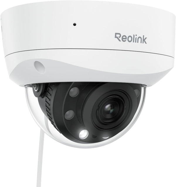 4K Outdoor Home Security System Cameras, 5X Optical Zoom, Color Night Vision, Smart Detection, IK10 Vandalproof, 6X RLC-843A Bundle 8 Channel Network Video Recorder RLN8-410