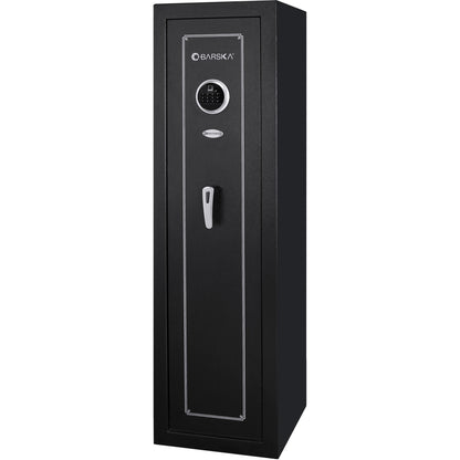 Biometric Keypad Rifle Safe – Black Steel Firearm Storage Cabinet