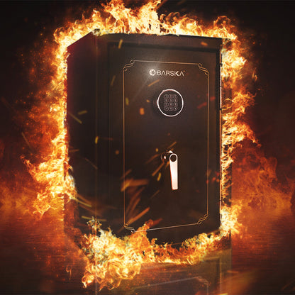Fireproof Protection Safe Vault – Black Steel Safe with Electronic Keypad Lock