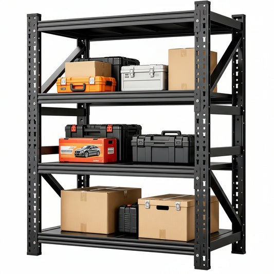 Heavy Duty Garage Shelving,73"H 3000LBS Load Capacity Metal Garage Storage Shelves Adjustable Industrial Shelving Unit for Garage,Warsehouse,Workshop