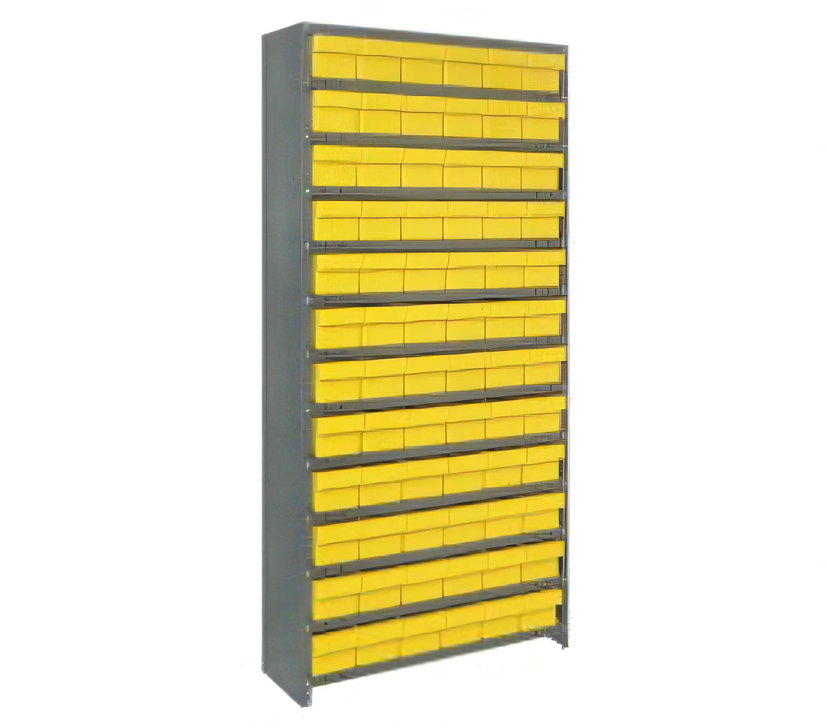 Quantum CL1875-602 Closed Heavy-Duty Wire Shelving Unit with 72 Bins, 36 x 18 x 75 Inches, Stationary